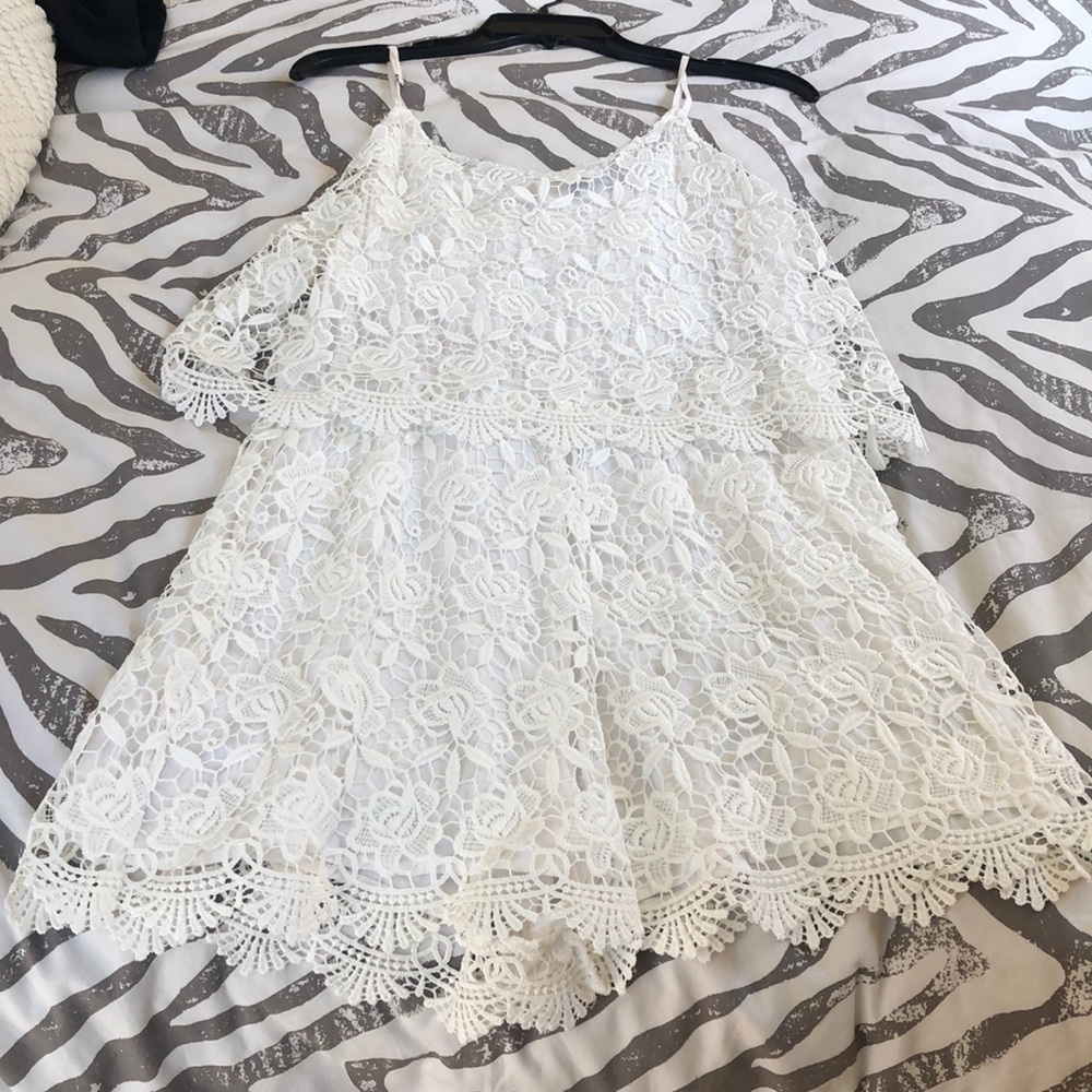 Zara lace white romper